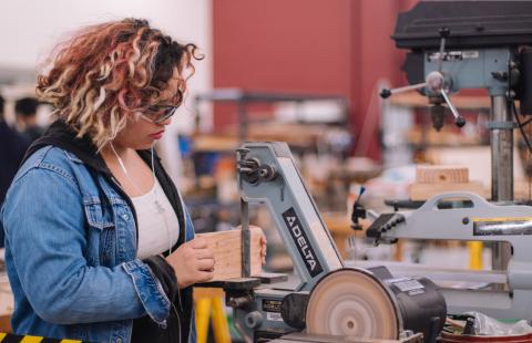 Student wood worker