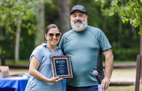 Two people with plaque