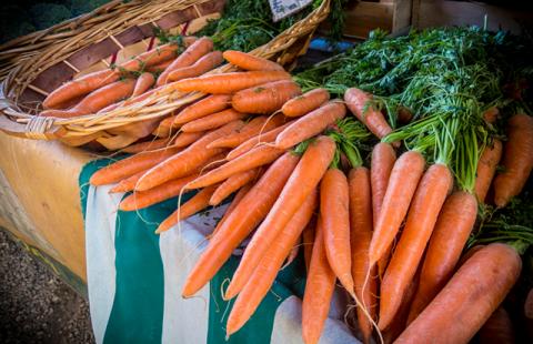 Carrots on a table